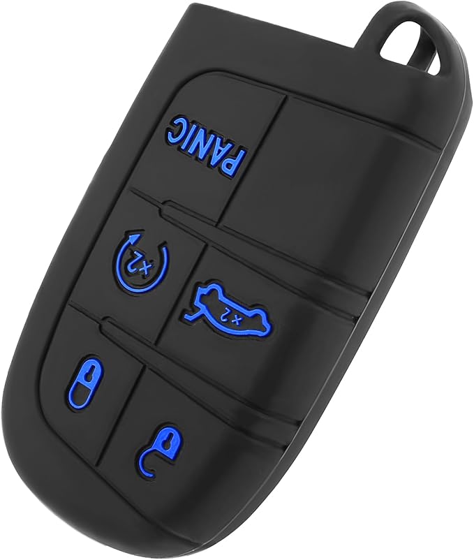 Stacool 5 Buttons Car Key Fob Cover,Key Fob Case Car Accessories Compatible with Jeep Dodge Chrysler (Blue)
