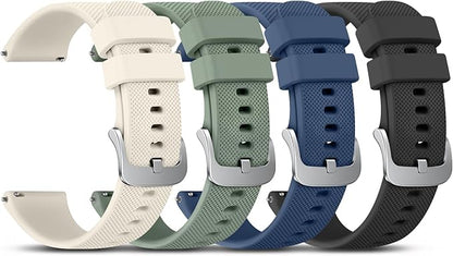 Vanjua 18mm Watch Bands Quick Release Replacement Wristband, 4 Pack Soft Silicone Waterproof Sport Straps Band for Men Women