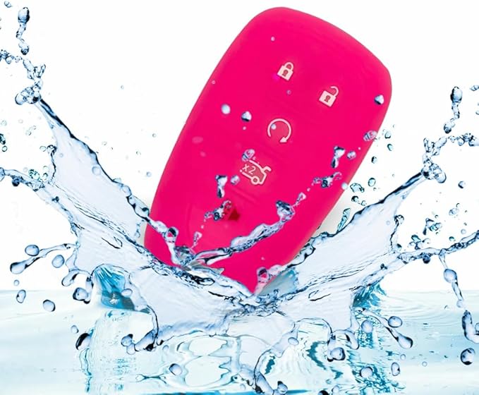 Autobase Silicone Key Fob Cover for Chevy Malibu Camaro Trax Traverse Trailblazer Sonic Cruze Blazer Volt Equinox Spark | Car Accessory for Chevrolet | Key Protection Case 2 Pcs (Black & Pink)