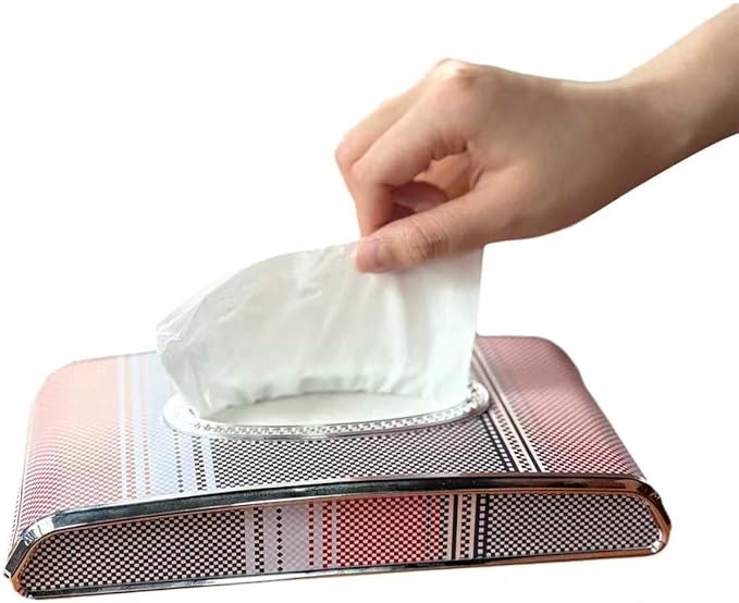 Universal Tissue Holder for Car Interior, Flat Tissue Box Holder, Kleenex & Napkin Organizer, Car Accessories for Women & Men, Center Console, Armrest & Back Seat, Travel Essentials (Flat)