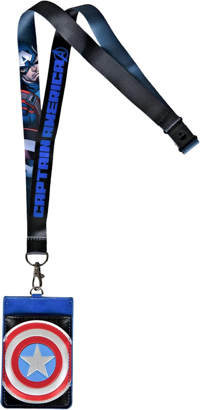 Deluxe Marvel Lanyard with PU Card Holder - Captain America