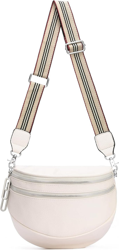 GAEKEAO Crossbody Bum Bags for Women Vegan Leather Fanny Packs Belt Bag Trendy Cross Body Purse Travel