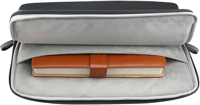 MOSISO Laptop Sleeve Bag 16 inch Compatible with MacBook Air 15 inch 2026-2023 M4 M3 M2/Pro 16 inch 2026-2019 M4 M3 M2 M1, 15-15.6 inch Notebook, PU Leather Padded Bag Waterproof Case, Black