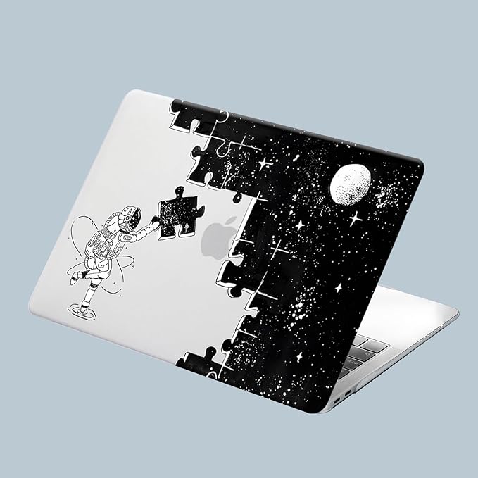KEROM Compatible for MacBook Pro 13 Inch Case 2025 2024 2023 2022-2016 M2 M1 A2338 A2289 A2251 A2159 A1989 A1706 A1708, Cute Aesthetic Protective Plastic Hard Shell & Keyboard Cover, Space Puzzle