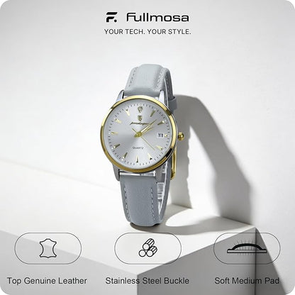 Fullmosa Watch Band, Quick Release Leather Watch Strap for Men Women, Replacement Bands Width 12mm 14mm 16mm 18mm 19mm 20mm 21mm 22mm 24mm