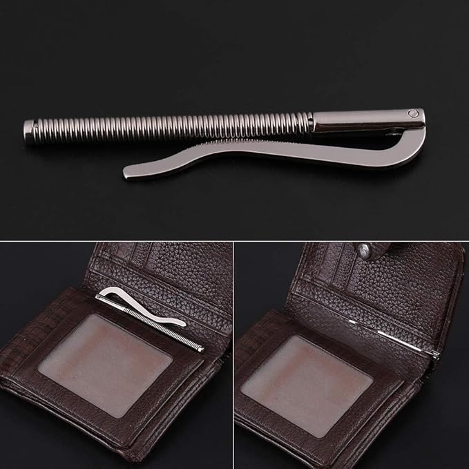 10Pcs Spring Metal Money Clip Insert Bar Replacement Money Clip Card Holder Spring Clip Durable DIY Tool for Bifold Leather Wallet Purse Metal Wallets