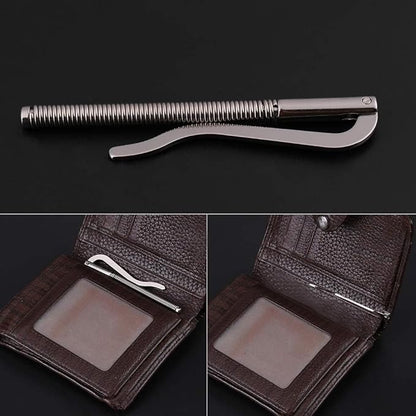 10Pcs Spring Metal Money Clip Insert Bar Replacement Money Clip Card Holder Spring Clip Durable DIY Tool for Bifold Leather Wallet Purse Metal Wallets