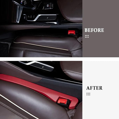 KIFIDAN 2PCS Car Seat Gap Filler,Flexible Seat Gap Organizer Between Seats for Tightly Filling Seat Gaps,Universal Car Side Seat Gap Filler Interior Car Accessories for Women & Men (Red)