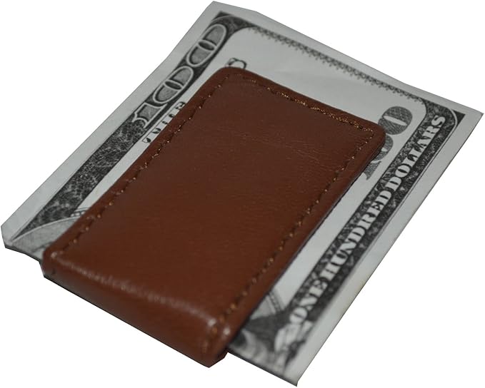 LB LEATHERBOSS Men's New Leather Strong Magnetic Money Clip