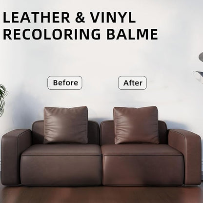 Malydyox Leather Recoloring Balm, 10 oz Leather Color Restorer Conditioner, Leather Color Repair Patch, Leather Restorer for Couches, Leather Color Repair Kits for Furniture, Sofa (Dark Brown)
