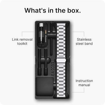 Fullmosa 16mm Stainless Steel Watch Band, Quick Release Metal Replacement Strap with Removable Links, Includes Spring Bars & Link Removal Tool for Men Women (Silver)