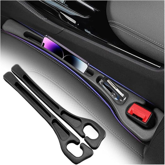 2PCS Upgraded Car Seat Gap Filler,Soft No Drop Seat Guard for Cars with Dual Slot Car Seats Gap Organizer for Storing Items & Filling Gaps,Versatile Between Seats Cars Gaps Filler (Style1)