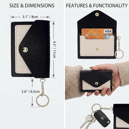 BIHRTC Silicone Key Ring Bracelets Wristlet Keychain Wallet with Net Chapstick Holder for Women