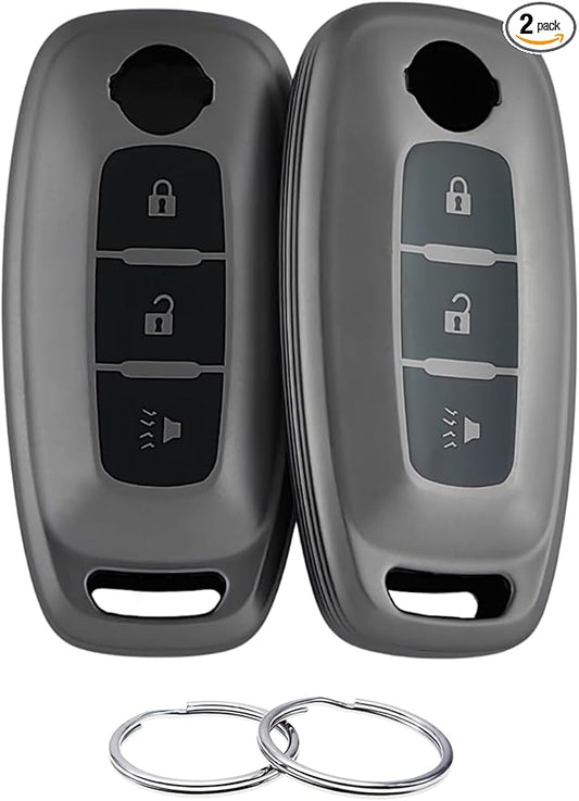 REPROTECTING TPU Key Fob Cover Compatible with Nissan Pathfinder Rogue Kicks (Matte Black/Matte Black, 3 Buttons/TPU)