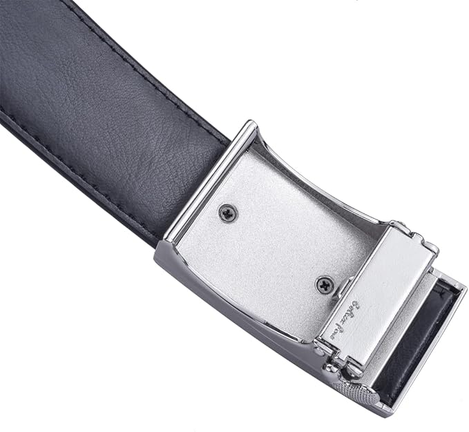 Men’s Belt Beltox Ratchet Dress Leather Buckle Belt Black Brown Blue 1 3/8” Gift Box