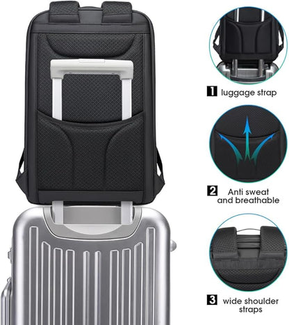 BANGE Business Laptop Backpack Fits 15.6 Inch Notebook, Anti Theft Work Backpack with USB Charging Port for Office Work Airplane Business Travel…