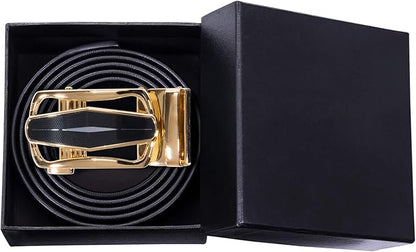 Barry.Wang Mens Belts Leather Ratchet Automatic Buckle Slide Click 1 3/8" Designer Dress Fashion Classic Casual Work Business