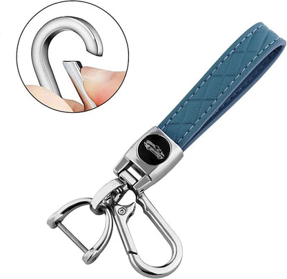 XIYANG TRADE for Jeep Key Fob Cover with Keychain, Soft TPU Key Case Shell Full Protection Suitable for Jeep Grand Cherokee Renegade Compass Durango Charger Dodge Challenger (Blue)