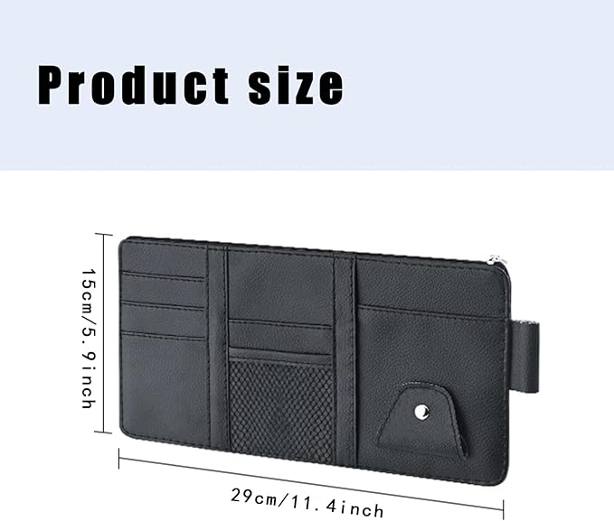 Car Sun Visor Organizer, Car Visor Organizer Visor Storage Organizer with Pockets Car Visor Storage Pouch Truck Sunvisor Organizer for Men Women(Black)