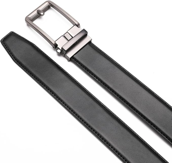 Fabio Valenti Mens Belt,Ratchet Belt Dress with 1 3/8" Genuine Leather with Easier Adjustable Buckle, Trim to Fit