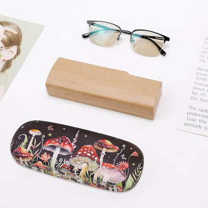 PERFECTSIGHT Hard Shell Eyeglasses Case, PU Leather Protective Glasses Case, Cute Eyeglass Case for Women Men Girls