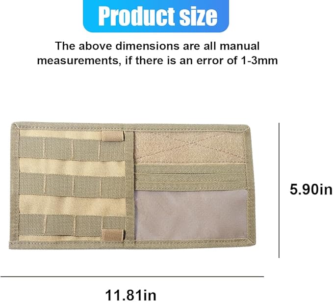 ZIMISI Molle Car Visor Organizer, Tactical Sun Visor Panel Organizer with Elastic Strap, Nylon Sunshade Storage Pouch with Magic Strap for Pen Card Sunglass, Fits for Car, SUV, Truck (Khaki)