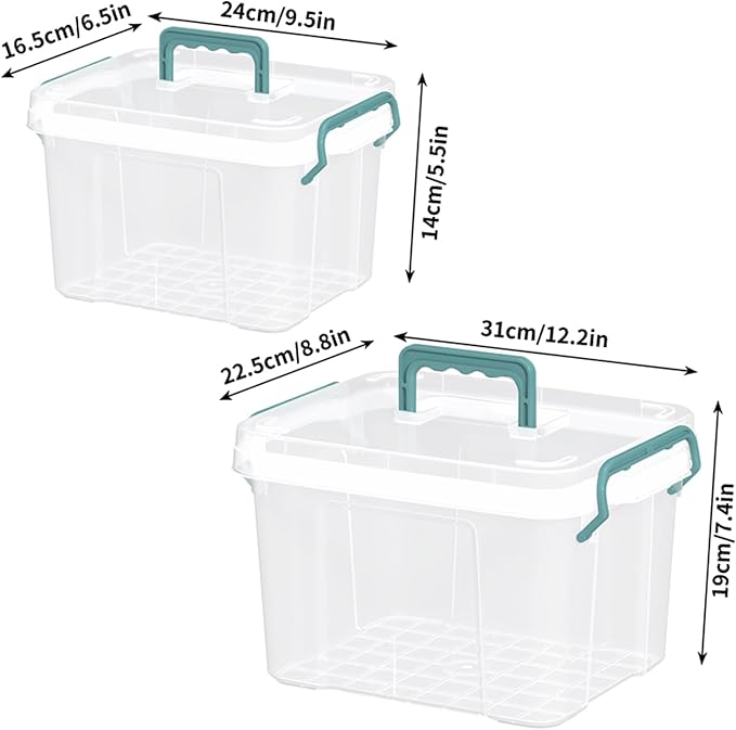 Covetree 2-Pack Clear Plastic Medicine Storage Organizer & First Aid Box – Multi-Layer Medicine Storage Box, Durable Medicine Organizer, Clear Medicine Storage Box for Home, Office & Travel