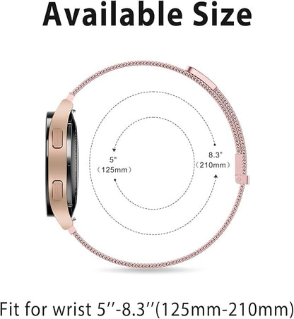 Vanjua 20mm 22mm Watch Band for Women Men, 20mm 22mm Quick Release Stainless Steel Metal Mesh Loop Adjustable Magnetic Replacement Wristbands Straps Bands