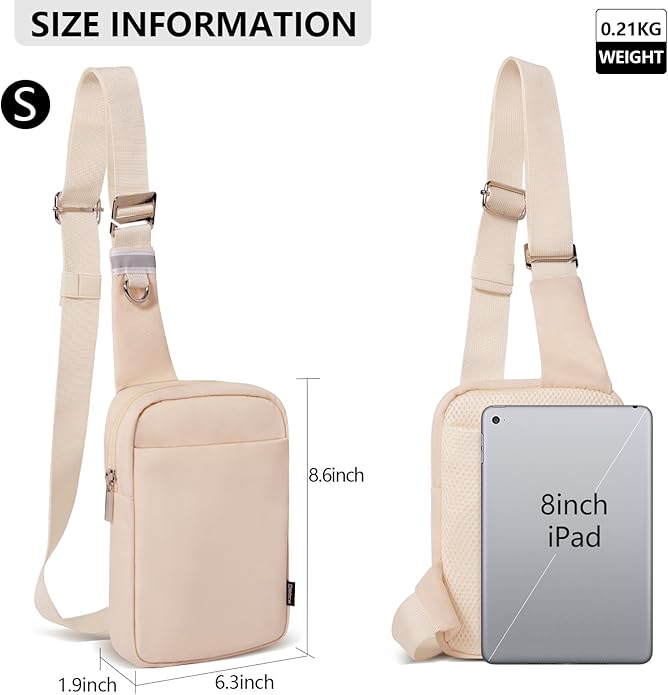 OSOCE Small Sling Bag for Men and Women with RFID Pocket, Anti Theft Crossbody Chest Bag Casual Travel Bag for Hiking