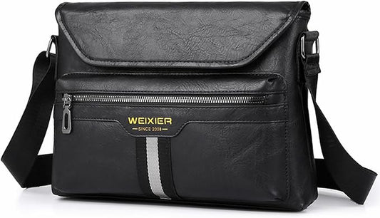 Zipper Buckle Leather Messenger Bag Crossbody Shoulder Bag Vintage Handle Bags | Zipper, Buckle, Leather, Vintage