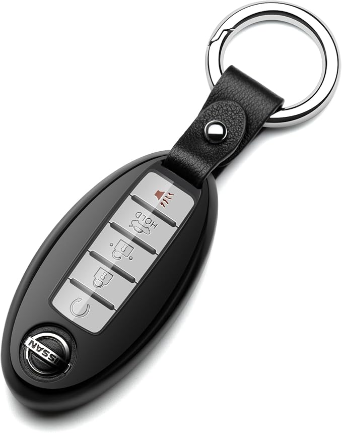 Compatible with Nissan Key Fob Cover Altima Maxima Rogue Armada Pathfinder Compatible with Infiniti Key Fob Cover Black TPU Protector Car Key Chain Holder Case Accessories