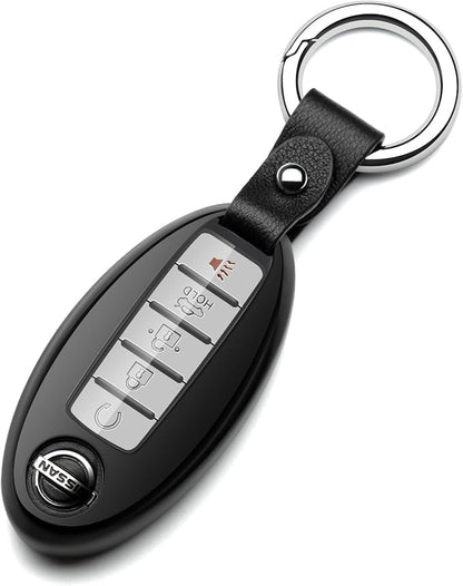 Compatible with Nissan Key Fob Cover Altima Maxima Rogue Armada Pathfinder Compatible with Infiniti Key Fob Cover Black TPU Protector Car Key Chain Holder Case Accessories