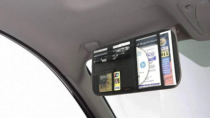 ZugGear Car Sun Visor Organizer, Auto Visor Holder Interior Accessories Pocket Organizer - Car Registration Holder Document Storage Pouch Pen Holder - Black
