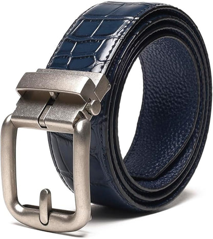 Fabio Valenti Men's Genuine Leather Ratchet Dress Belt with Automatic Buckle, Adjustiable Sizes, Handmade, All leather Strap