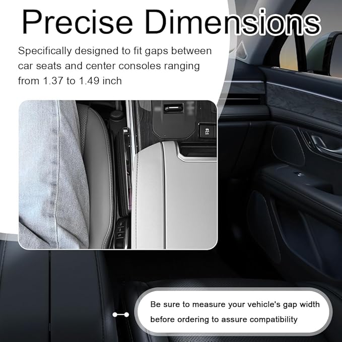 IHOTDER 2026 Upgraded Car Seat Gap Filler 2 Pack,3 in 1 Car Seat Gap Organizer with Slot & Hook for Phone/Keys,Universal Anti-Drop in Between Cars Seats Catcher Fits for Truck SUV