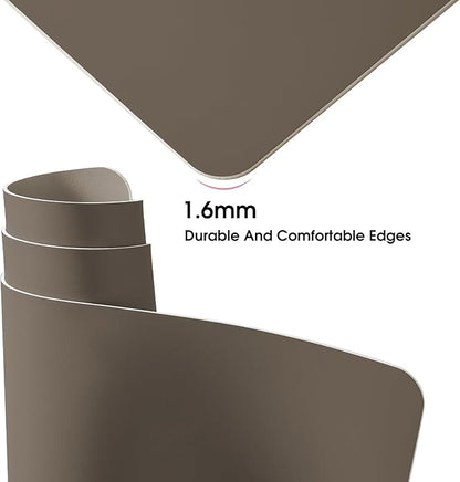 Leather Desk Pad Protector 31.5×15.7inch Non-Slip Large Gaming Mouse Pad Waterproof Desk Writing Pad Desk Blotter Laptop and Keyboard Mat for Office and Home(Brown)
