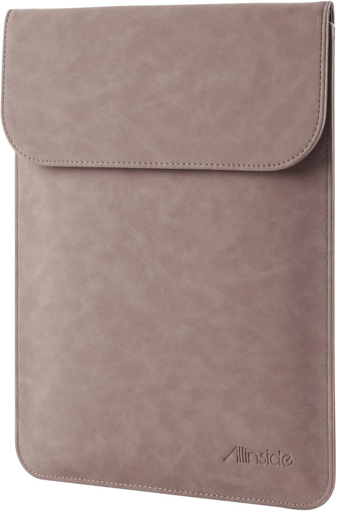Allinside 13-13.3 inch Laptop Sleeve Case for MacBook Pro 14 2021-2026/MacBook Air 13 2010-2017/MacBook Pro 13 2010-2015, Waterproof PU Suede Leather Laptop Protective Vertical Case Cover, Pink