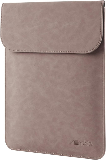 Allinside 13-13.3 inch Laptop Sleeve Case for MacBook Pro 14 2021-2026/MacBook Air 13 2010-2017/MacBook Pro 13 2010-2015, Waterproof PU Suede Leather Laptop Protective Vertical Case Cover, Pink