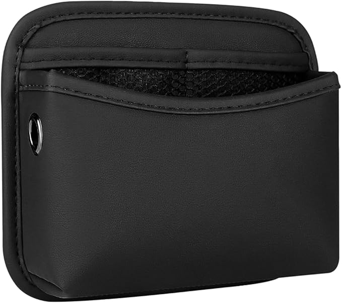 Car Seat Side Storage Pocket, Small Car Seat Organizers PU Leather Car Console Organizer Pocket Multifunctional Console Side Organizer Bag for Phone, Keys, Sunglass, Wallet, 1Pack