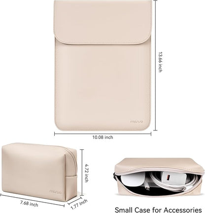 MOSISO Laptop Case 13.3 inch, 13-13.3 inch Laptop Sleeve Compatible with MacBook Neo 13 A18 Pro A3404 /Air 13/Pro 13/Pro 14 M5 M4 M3 M2 M1, Faux Suede Leather Case with Small Bag, Apricot