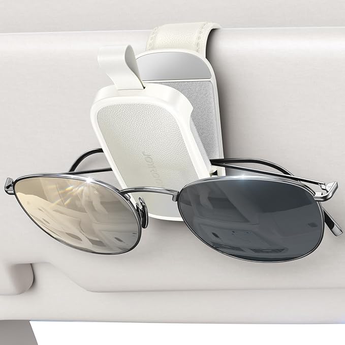 JOYROOM Sunglass Holder for Car Magnetic Visor Sunglasses Holder Clip (White)