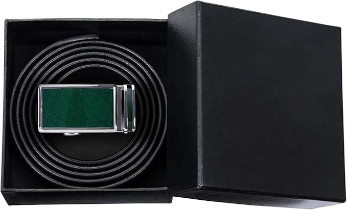 Barry.Wang Mens Belts Leather Ratchet Automatic Buckle Slide Click 1 3/8" Designer Dress Fashion Classic Casual Work Business