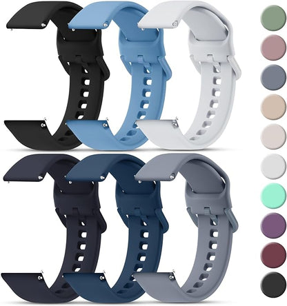 Tobfit 20mm 22mm Watch Bands Quick Release Watch Straps with Color Matched Metal Buckle, Soft Silicone Breathable Replacement Sport Watch Wristbands for Women Men