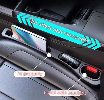 Car Seat Gap Filler Accessories,Storage Organizer Fit Car SUV Truck Fill The Gap Between Seat & Console Vehicle Console Side Pockets (Black)
