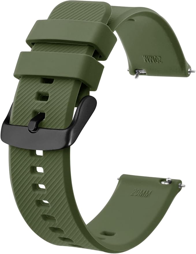 BISONSTRAP Watch Strap 18mm 19mm 20mm 21mm 22mm, Quick Release Silicone Watch Bands for Men Women