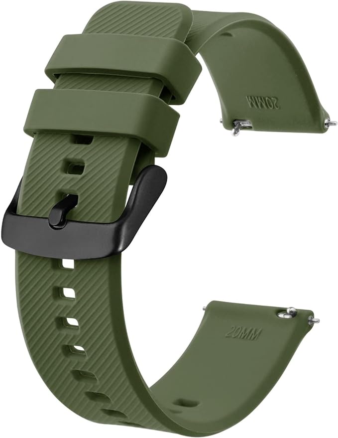 BISONSTRAP Watch Strap 18mm 19mm 20mm 21mm 22mm, Quick Release Silicone Watch Bands for Men Women