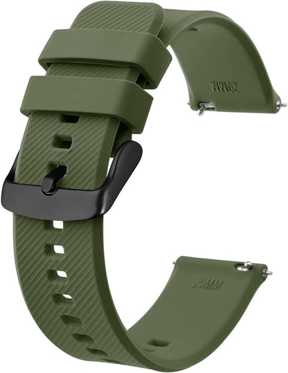 BISONSTRAP Watch Strap 18mm 19mm 20mm 21mm 22mm, Quick Release Silicone Watch Bands for Men Women