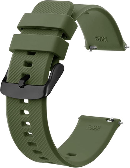 BISONSTRAP Watch Strap 18mm 19mm 20mm 21mm 22mm, Quick Release Silicone Watch Bands for Men Women