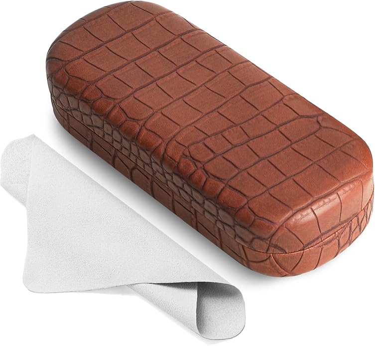 Marvolia Glasses Case Large Hard Shell Eyeglasses Case PU Leather Protective Case for Sunglasses Eyeglasses