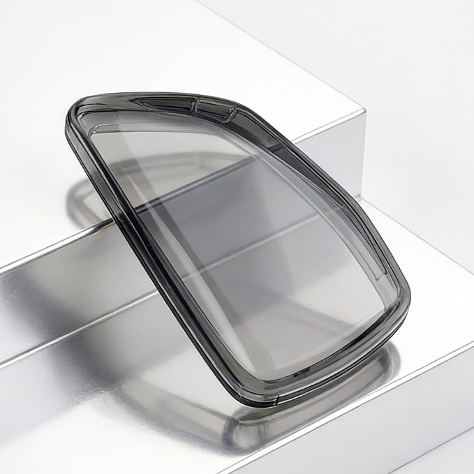 Clear TPU Key Fob Cover, Compatible with GMC Yukon Denali Sierra 2021-2026, Fit for Chevy Silverado Suburban Tahoe Buick etc, Transparent Soft Key Case (Grey, 1 Pcs)